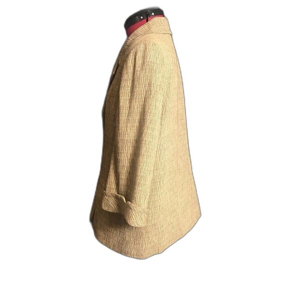 Le Suit Blazer Women’s Plus Size 16 Beige 3/4 Sleeve Button Front Pockets - Picture 3 of 8